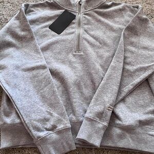 Fabletics Light Gray Zip-Up Sweater